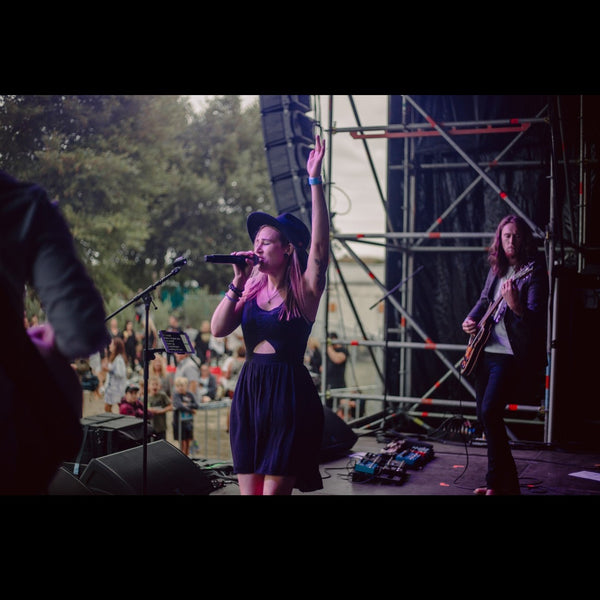 Annabelle and Ash on stage