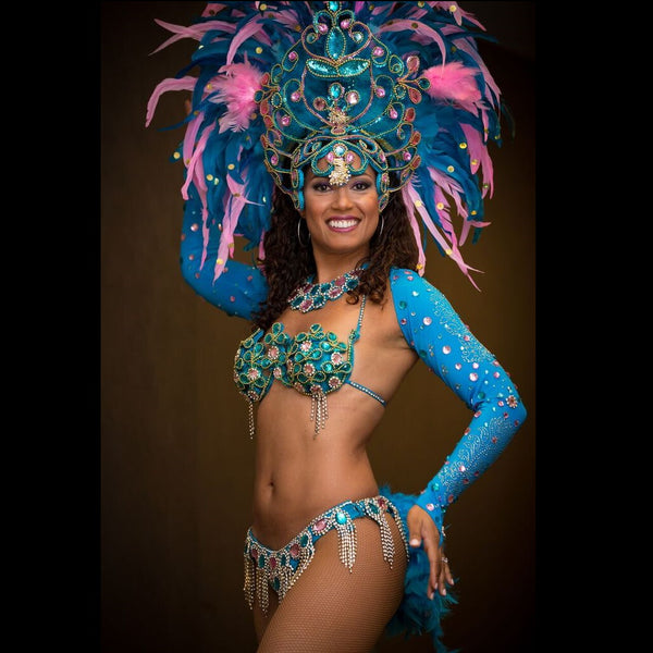 Carnival costume boa feathers Auckland dancers