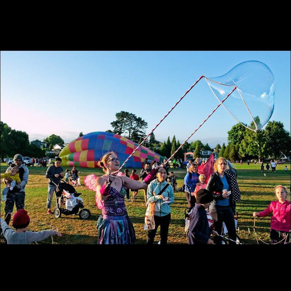 Giant bubbles at outdoor event Bubbletopia