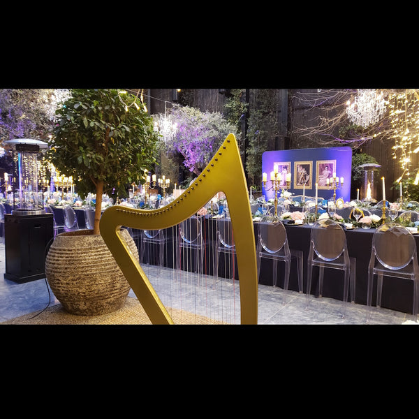 Background harp music at dinner event at Glasshouse Auckland