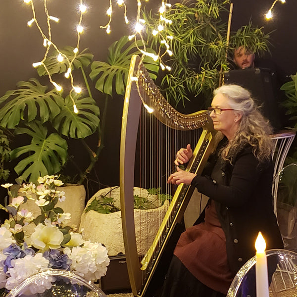 harp music at dinner event at Glasshouse Auckland
