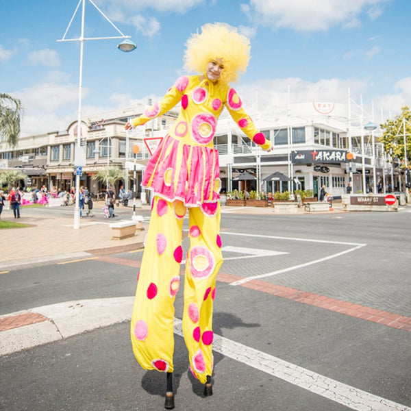 Free Lunch Hamilton stilt walker Hamilton at outdoor event