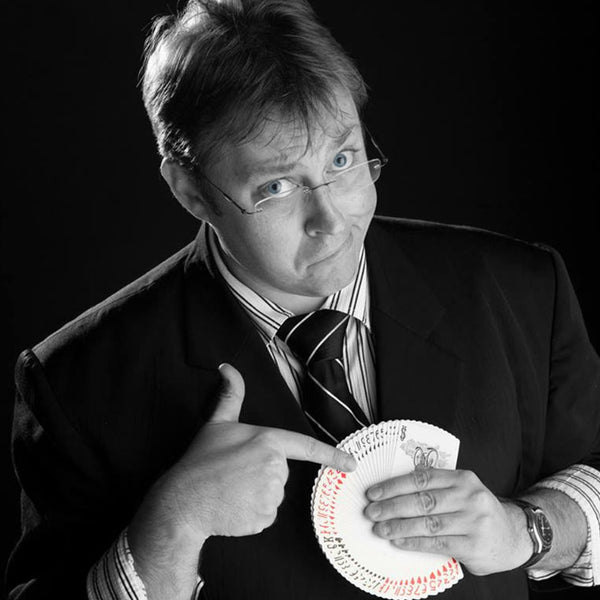 Magician Anton van Helden with cards