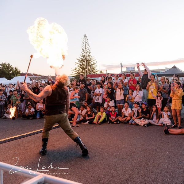 Fire breathing at outdoor event Tauranga