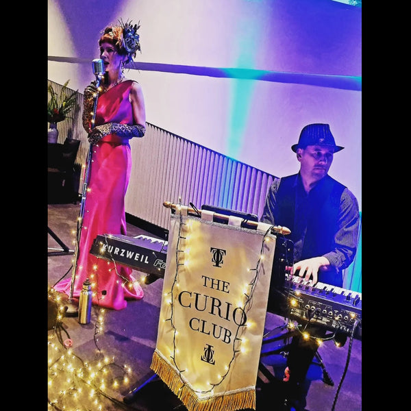 The Curio Club duo performing live