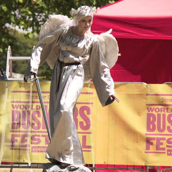 Silver Angel - Living Statue - Roving Character - Christchurch